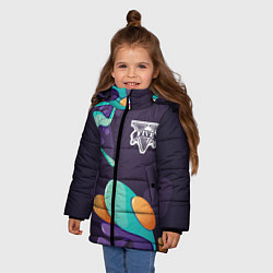 Куртка зимняя для девочки GTA graffity splash, цвет: 3D-черный — фото 2
