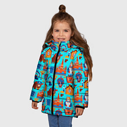 Куртка зимняя для девочки Народный быт России, цвет: 3D-светло-серый — фото 2