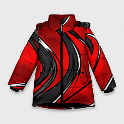 Куртка зимняя для девочки Органический разрыв - красный, цвет: 3D-черный