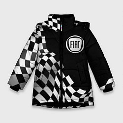 Куртка зимняя для девочки Fiat racing flag, цвет: 3D-черный