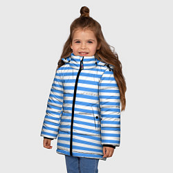 Куртка зимняя для девочки Тельняшка васильковая ВДВ, цвет: 3D-светло-серый — фото 2