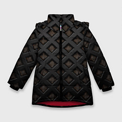 Куртка зимняя для девочки Геометрический узор, цвет: 3D-красный