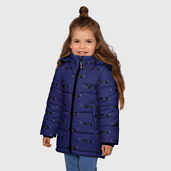 Куртка зимняя для девочки Вот Это Да Синий, цвет: 3D-черный — фото 2