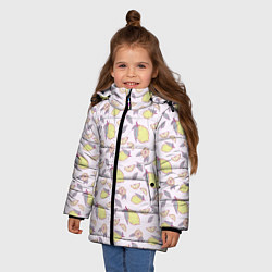 Куртка зимняя для девочки Лимоны паттерн, цвет: 3D-красный — фото 2