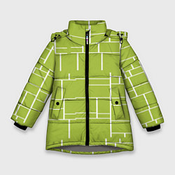 Куртка зимняя для девочки Цвет зеленый салатовый тренд, цвет: 3D-светло-серый