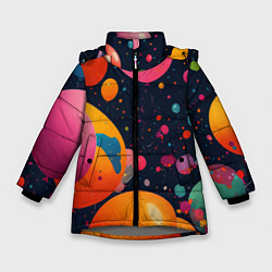 Куртка зимняя для девочки Море шаров, цвет: 3D-светло-серый