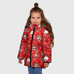 Куртка зимняя для девочки Панк - анархист, цвет: 3D-красный — фото 2