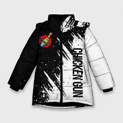 Куртка зимняя для девочки Chicken gun - белая краска, цвет: 3D-черный