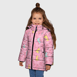 Куртка зимняя для девочки Милый единорог паттерн, цвет: 3D-светло-серый — фото 2