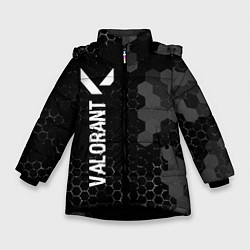 Зимняя куртка для девочки Valorant glitch на темном фоне: по-вертикали