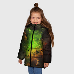 Куртка зимняя для девочки Зеленый туман, цвет: 3D-черный — фото 2