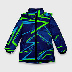 Куртка зимняя для девочки Текстурный грандж, цвет: 3D-черный