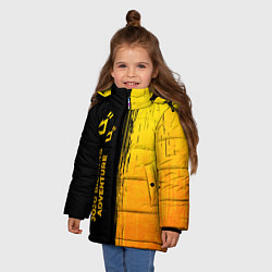 Куртка зимняя для девочки JoJo Bizarre Adventure - gold gradient: по-вертика, цвет: 3D-черный — фото 2