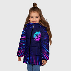 Куртка зимняя для девочки Yamaha neon speed lines, цвет: 3D-черный — фото 2