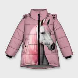 Зимняя куртка для девочки Единорог розовая грива