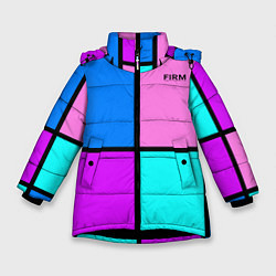 Куртка зимняя для девочки Firm аля 80-е, цвет: 3D-черный