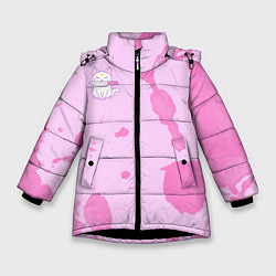 Куртка зимняя для девочки Котик и ножик, цвет: 3D-черный