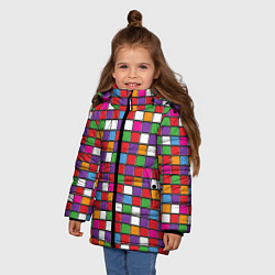 Куртка зимняя для девочки Color cubes, цвет: 3D-красный — фото 2