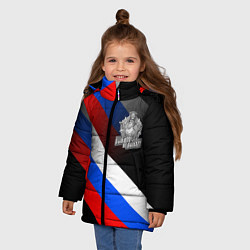 Куртка зимняя для девочки Пограничные войска - флаг РФ, цвет: 3D-красный — фото 2