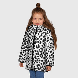 Куртка зимняя для девочки Черные леопардовые пятна, цвет: 3D-черный — фото 2