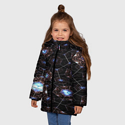 Куртка зимняя для девочки Матрица вселенной, цвет: 3D-красный — фото 2