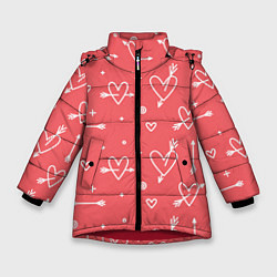 Куртка зимняя для девочки Love is love, цвет: 3D-красный