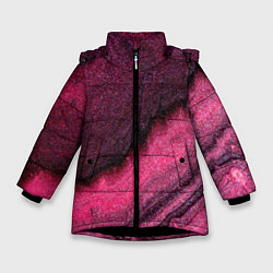 Куртка зимняя для девочки Блёстки розовые, цвет: 3D-черный