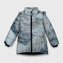 Куртка зимняя для девочки Серая стена и блоки, цвет: 3D-черный