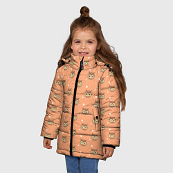 Куртка зимняя для девочки Паттерн милой совы, цвет: 3D-светло-серый — фото 2