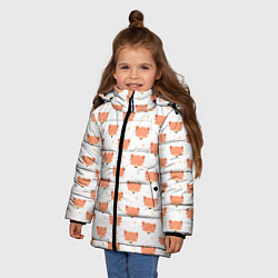 Куртка зимняя для девочки Паттерн милая лиса, цвет: 3D-черный — фото 2