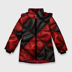 Куртка зимняя для девочки Red black luxury, цвет: 3D-красный