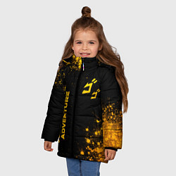 Куртка зимняя для девочки JoJo Bizarre Adventure - gold gradient: надпись, с, цвет: 3D-черный — фото 2