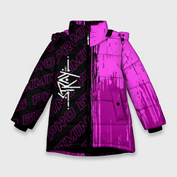 Куртка зимняя для девочки Stray pro gaming: по-вертикали, цвет: 3D-черный