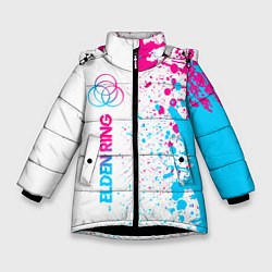 Зимняя куртка для девочки Elden Ring neon gradient style: по-вертикали