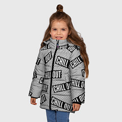 Куртка зимняя для девочки Чилаут, цвет: 3D-черный — фото 2