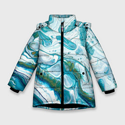 Куртка зимняя для девочки 50 Оттенков Океана, цвет: 3D-черный