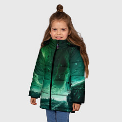 Куртка зимняя для девочки Космическая буря, цвет: 3D-красный — фото 2