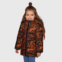 Куртка зимняя для девочки Огненная лава, цвет: 3D-светло-серый — фото 2