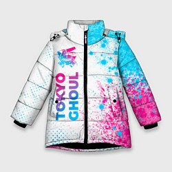 Куртка зимняя для девочки Tokyo Ghoul neon gradient style: по-вертикали, цвет: 3D-черный