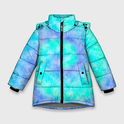 Куртка зимняя для девочки Тай дай морская волна, цвет: 3D-светло-серый