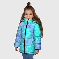 Куртка зимняя для девочки Тай дай морская волна, цвет: 3D-красный — фото 2