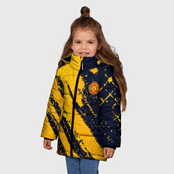 Куртка зимняя для девочки Manchester United FC ФК Манчестер Юнайтед, цвет: 3D-черный — фото 2