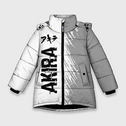 Куртка зимняя для девочки Akira glitch на светлом фоне: по-вертикали, цвет: 3D-черный