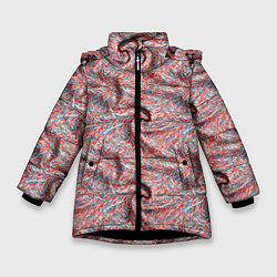 Куртка зимняя для девочки Ткань со складками, цвет: 3D-черный