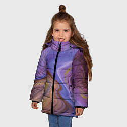 Куртка зимняя для девочки Violet fantasy, цвет: 3D-черный — фото 2
