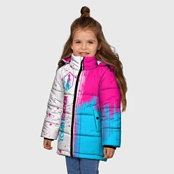 Куртка зимняя для девочки Tomb Raider neon gradient style: по-вертикали, цвет: 3D-черный — фото 2