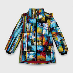 Куртка зимняя для девочки Современная живопись, цвет: 3D-красный