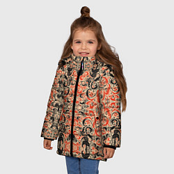 Куртка зимняя для девочки Японский ковер, цвет: 3D-черный — фото 2