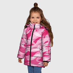 Куртка зимняя для девочки Камуфляж в розовом, цвет: 3D-красный — фото 2