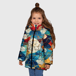 Куртка зимняя для девочки Geometric mosaic, цвет: 3D-красный — фото 2